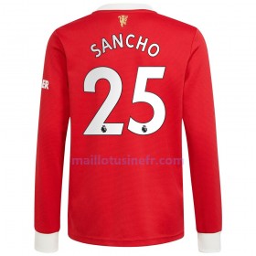 Maillot de Foot Manchester United Jadon Sancho 25 Domicile 2021-22 Manches Longues